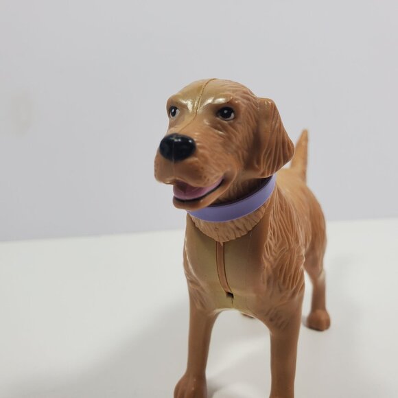 Barbie Golden Retriever Dog 7" With Purple Bow Yellow Brown - Picture 14 of 16